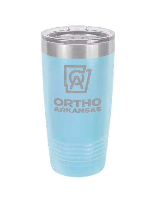 Polar Camel 20 oz Powder Coated Light Blue Vacuum Insulated Tumbler w/Ortho Logo