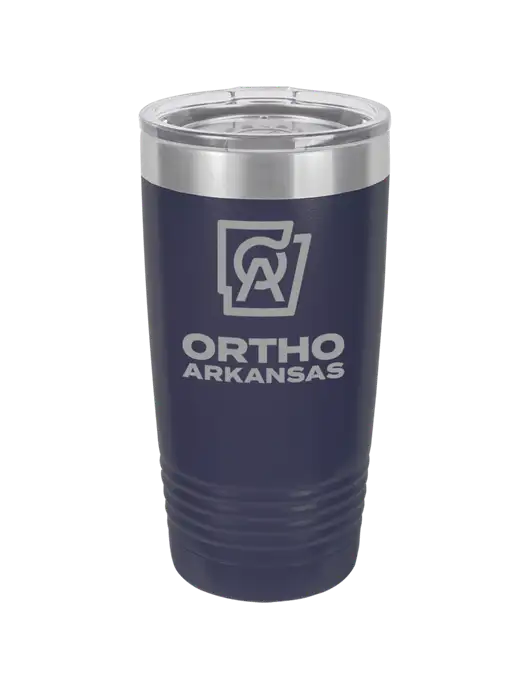 Polar Camel 20 oz Powder Coated Navy Vacuum Insulated Tumbler w/Ortho Logo