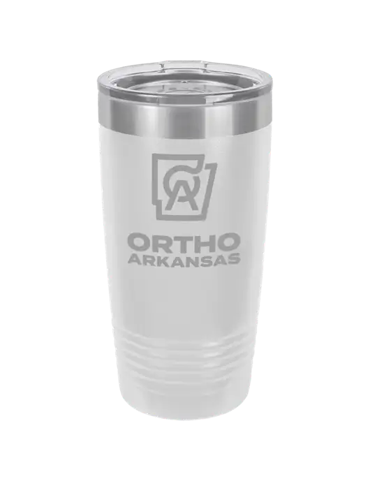 Polar Camel 20 oz Powder Coated White Vacuum Insulated Tumbler  w/Ortho Logo