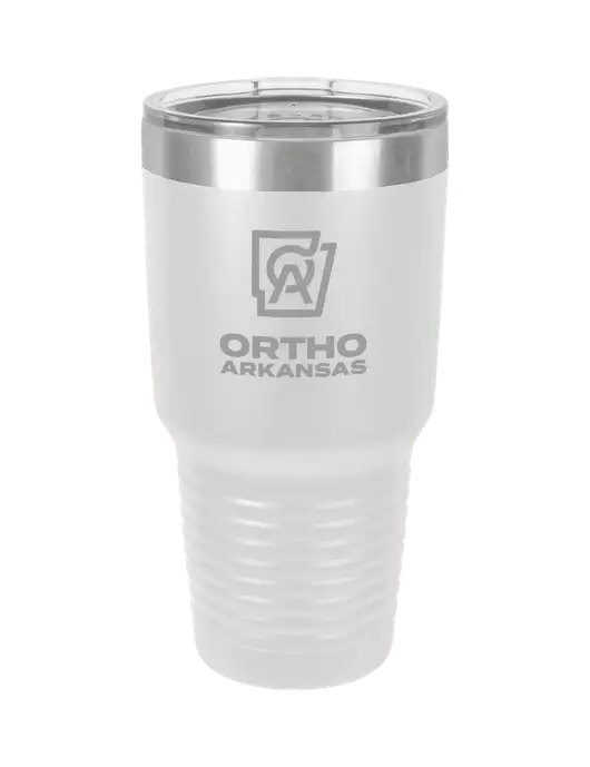 Polar Camel 30 oz Powder Coated White Vacuum Insulated Tumbler  w/Ortho Logo