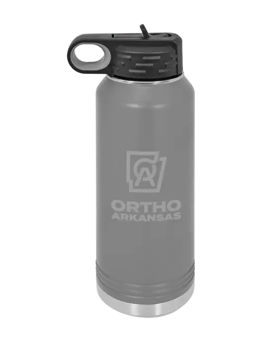 Polar Camel 32 oz Powder Coated Grey Vacuum Insulated Water Bottle w/Ortho Logo