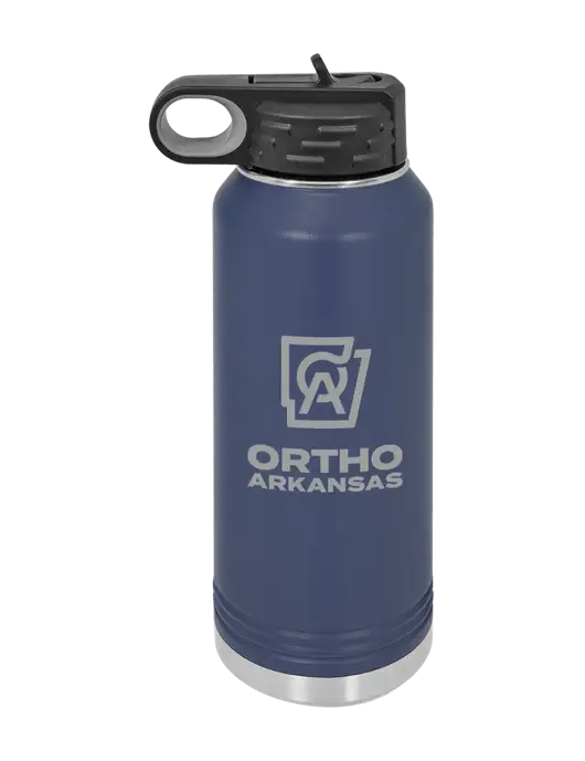 Polar Camel 32 oz Powder Coated Navy Vacuum Insulated Water Bottle w/Ortho Logo
