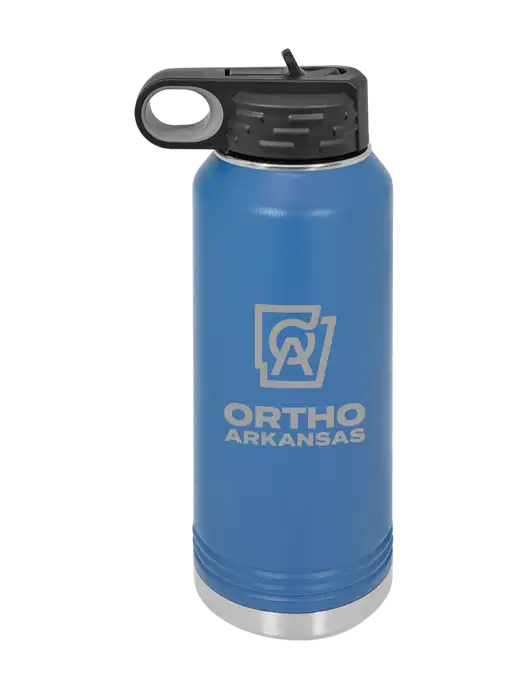 Polar Camel 32 oz Powder Coated Royal Vacuum Insulated Water Bottle w/Ortho Logo