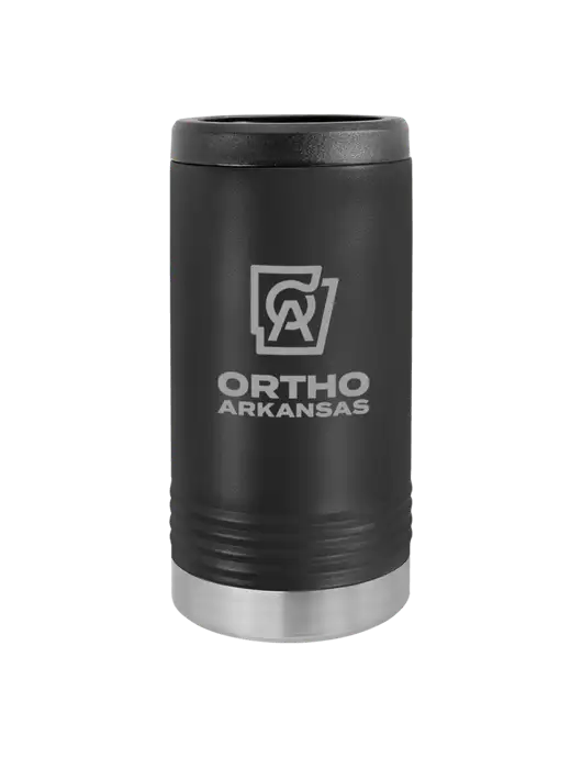 Polar Camel Powder Coated Black Vacuum Insulated Slim Beverage Holder w/Ortho Logo