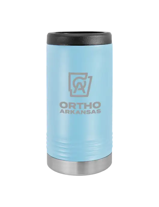 Polar Camel Powder Coated Light Blue Vacuum Insulated Slim Beverage Holder w/Ortho Logo