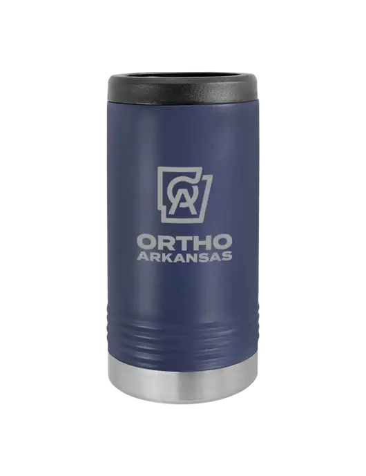 Polar Camel Powder Coated Navy Vacuum Insulated Slim Beverage Holder w/Ortho Logo