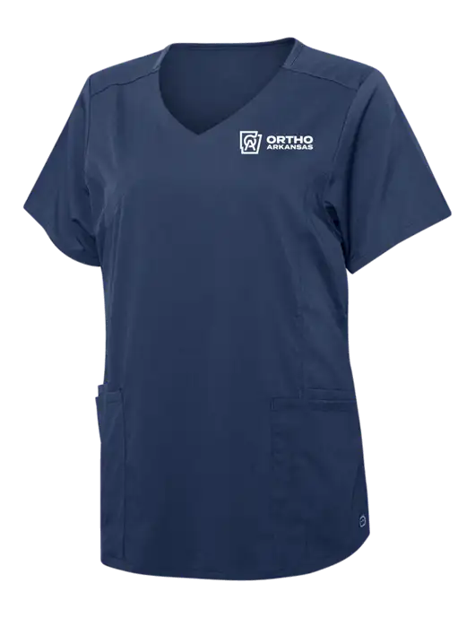 Wink Navy Womens Premiere Flex Mock Wrap Top w/Ortho Logo