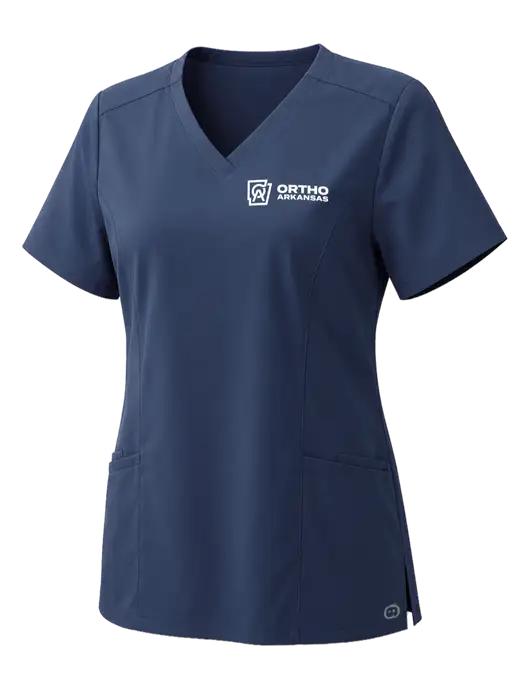 Wink Womens Navy Premiere Flex V-Neck Top w/Ortho Logo