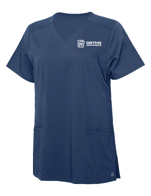 WonderWink Navy Womens Premiere Flex V-Neck Top w/Ortho Logo