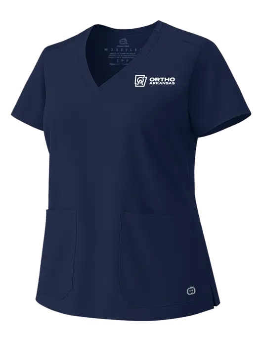 Wink Navy Womens WorkFlex V-Neck Top w/Ortho Logo