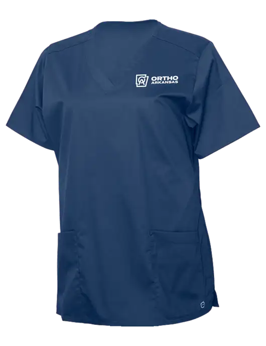 WonderWink Navy Womens WorkFlex V-Neck Top w/Ortho Logo