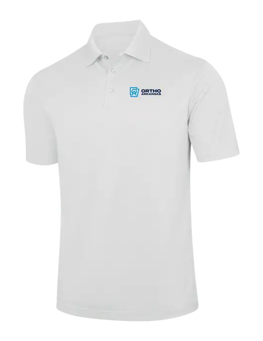 White Performance Fine Jacquard Polo w/Ortho Logo