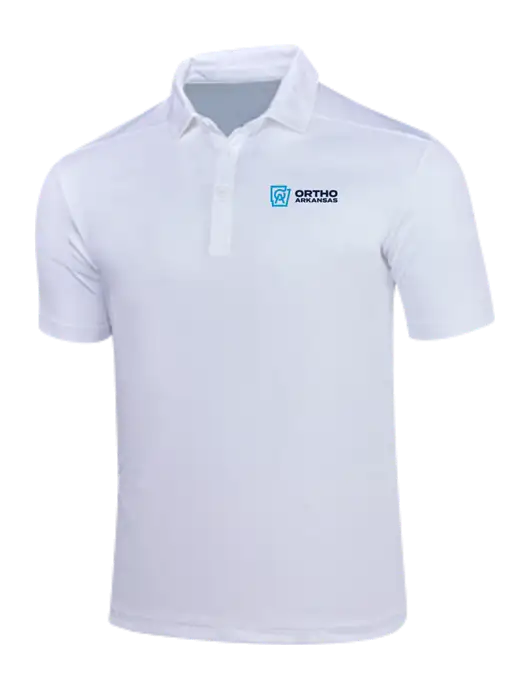 White Posi-UV Pro Polo w/Ortho Logo