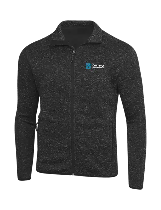 Black Heather Sweater Fleece Jacket w/Ortho Logo