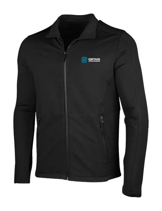 Deep Black Grid Fleece Jacket w/Ortho Logo