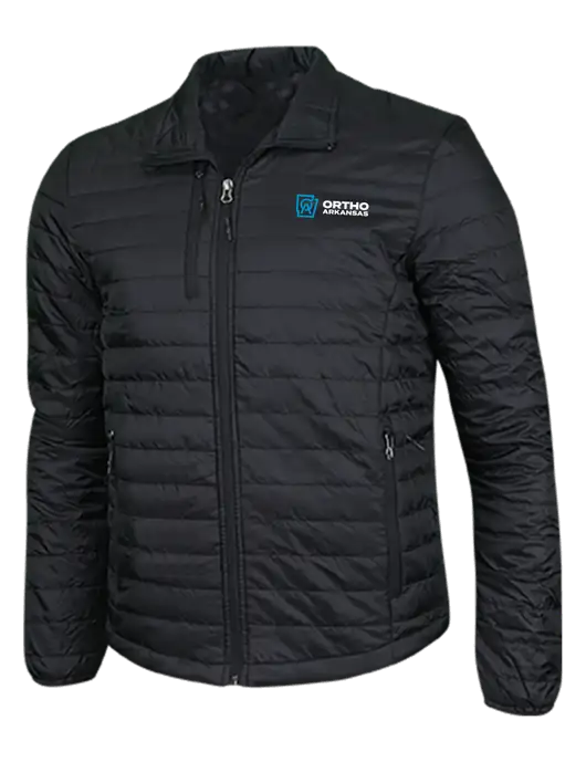 Deep Black Puffy Packable Jacket w/Ortho Logo