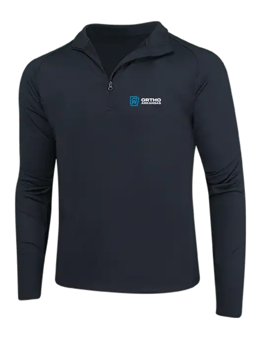 Black Sport Wick Stretch 1/4 Zip Pullover w/Ortho Logo