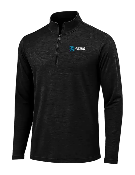Black Triad Solid Posicharge Tri-Blend Wicking 1/4 Zip Pullover w/Ortho Logo