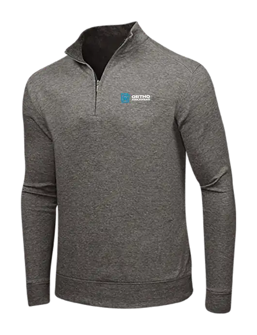 Charcoal Heather/Medium Heather Grey Interlock 1/4 Zip w/Ortho Logo