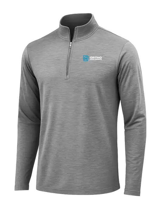 Dark Grey Heather Posicharge Tri-Blend Wicking 1/4 Zip Pullover w/Ortho Logo