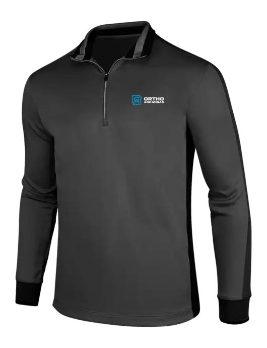 NIKE Anthracite Heather/Black Dry-Fit 1/2 Zip Cover-Up w/Ortho Logo