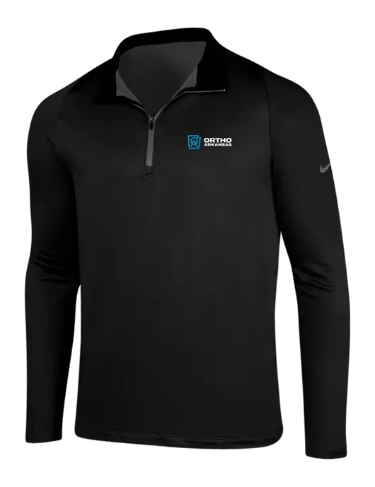 NIKE Black/Dark Grey Dry-Fit Stretch 1/2 Zip Cover-Up w/Ortho Logo