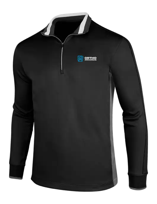 NIKE Black/Dark Grey/White Dry-Fit 1/2 Zip Cover-Up w/Ortho Logo