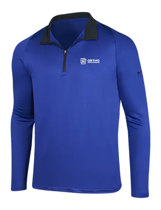 NIKE Deep Royal/Black Dry-Fit Stretch 1/2 Zip Cover-Up w/Ortho Logo