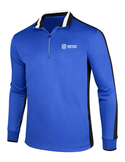 NIKE Game Royal/Black/White Dry-Fit 1/2 Zip Cover-Up w/Ortho Logo