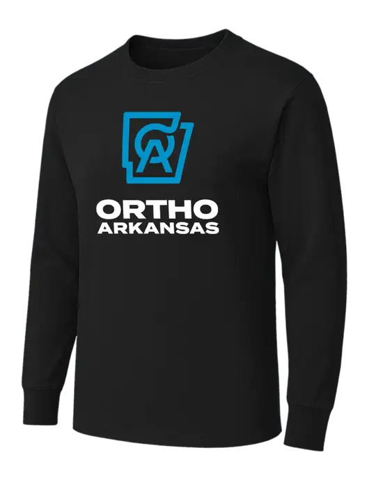 Black Heavyweight Long Sleeve 6.1 oz T-Shirt w/Ortho Logo