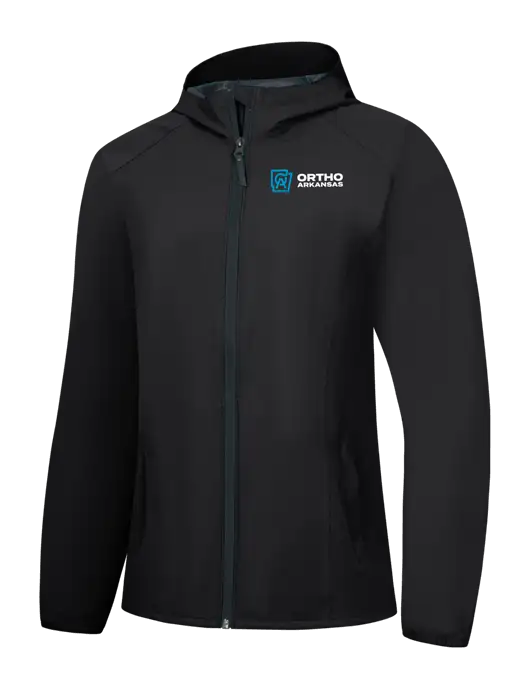 Womens Black Essential Rain Jacket w/Ortho Logo