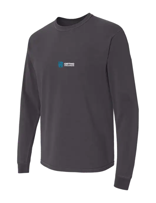 Comfort Colors Garment-Dyed Dark Grey Heavyweight Long Sleeve T-Shirt w/Ortho Logo