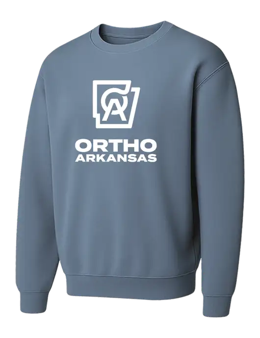 Comfort Colors Garment-Dyed Lightweight Slate Blue Fleece Crewneck Sweatshirt w/Ortho Logo