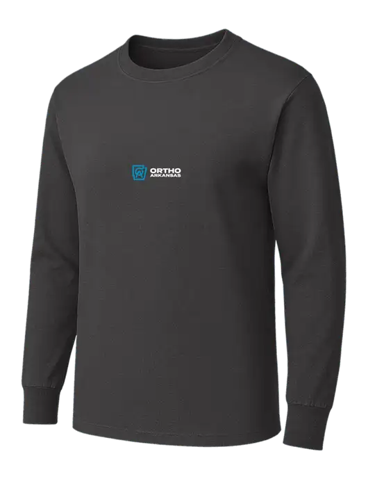 Charcoal Heavyweight Long Sleeve 6.1 oz T-Shirt w/Ortho Logo