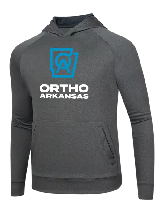 Tech Graphite Heather Fleece Hooded Sweatshirt w/Ortho Logo