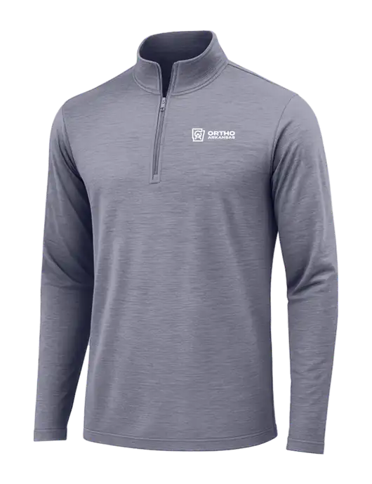 True Navy Heather Posicharge Tri-Blend Wicking 1/4 Zip Pullover w/Ortho Logo