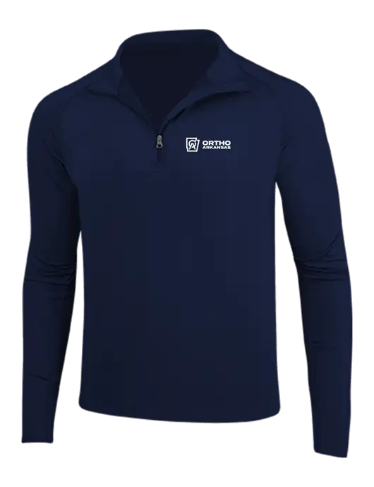 Navy Sport Wick Stretch 1/4 Zip Pullover w/Ortho Logo