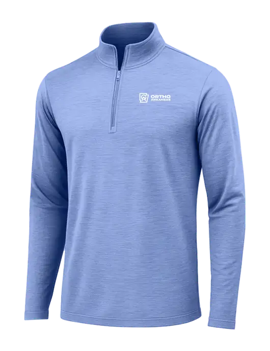 True Royal Heather Posicharge Tri-Blend Wicking 1/4 Zip Pullover w/Ortho Logo