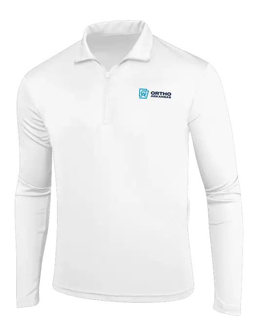 White PosiCharge Competitor 1/4 Zip Pullover w/Ortho Logo
