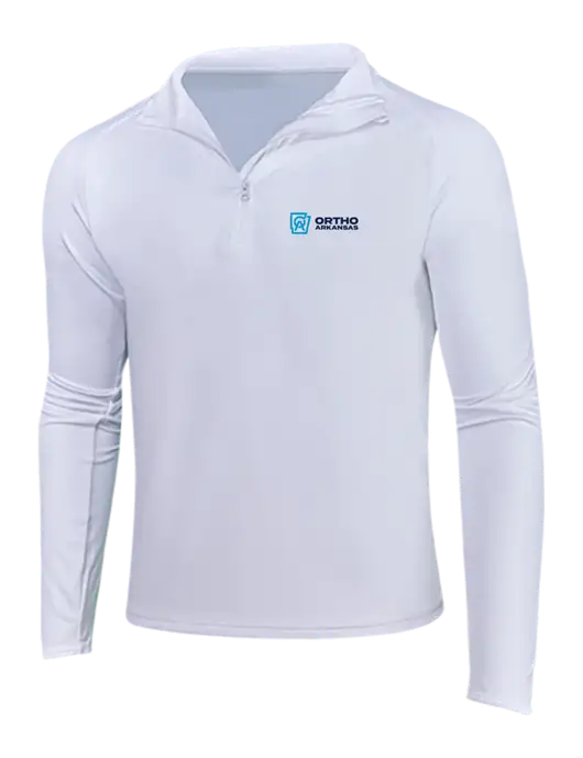 White Sport Wick Stretch 1/4 Zip Pullover w/Ortho Logo