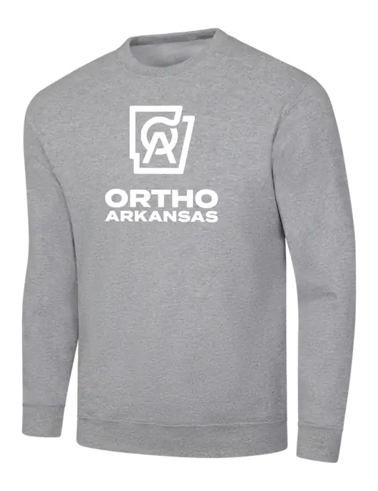 Light Grey Heather 7.8 oz Ring Spun Crew Sweatshirt w/Ortho Logo
