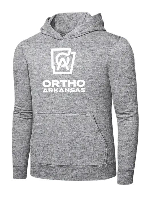 Light Grey Heather 7.8 oz Ring Spun Hooded Sweatshirt w/Ortho Logo