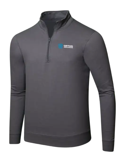 Charcoal 8.5 oz Ring Spun 1/4 Zip Pullover Sweatshirt w/Ortho Logo