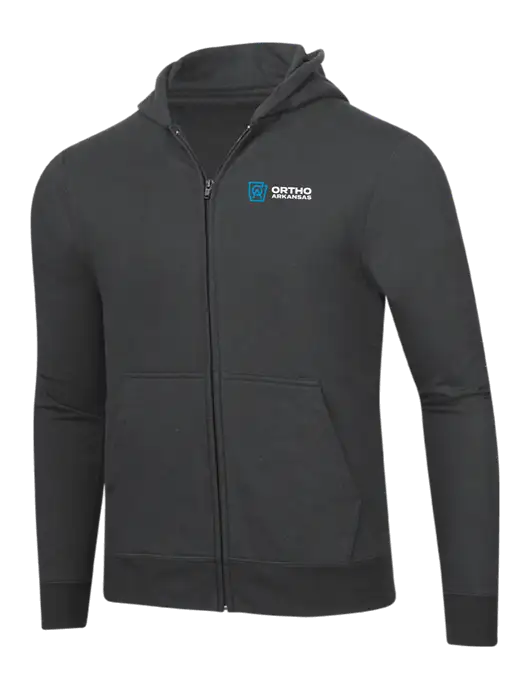 Charcoal 8.5 oz Ring Spun Zip Hooded Sweatshirt w/Ortho Logo