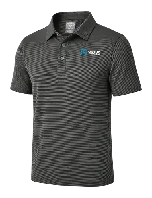 Callaway Black Fine Line Stripe Polo w/Ortho Logo
