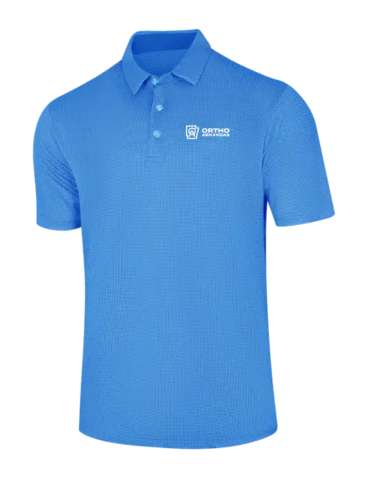 Callaway Carolina Blue Fashion Gingham Polo w/Ortho Logo