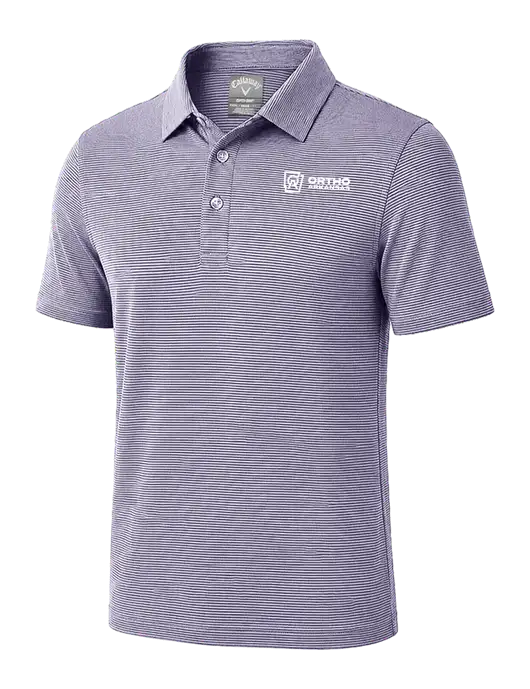 Callaway Navy Fine Line Stripe Polo w/Ortho Logo
