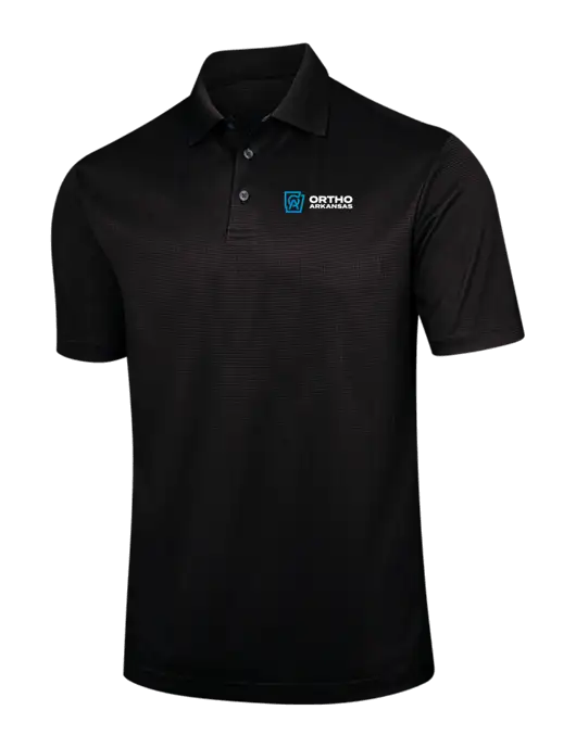 Black Performance Fine Jacquard Polo w/Ortho Logo