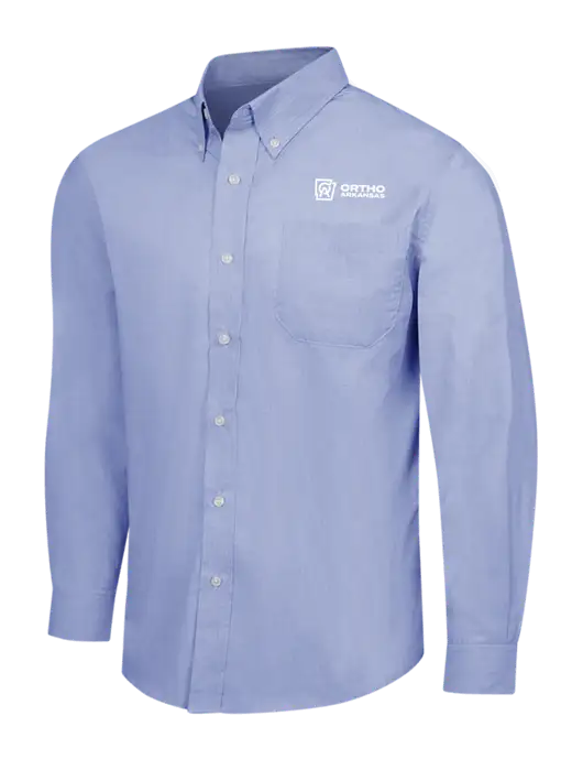 Light Slate Blue Crosshatch Easy Care Shirt w/Ortho Logo