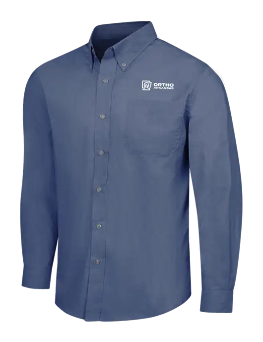 Light Navy Crosshatch Easy Care Shirt w/Ortho Logo